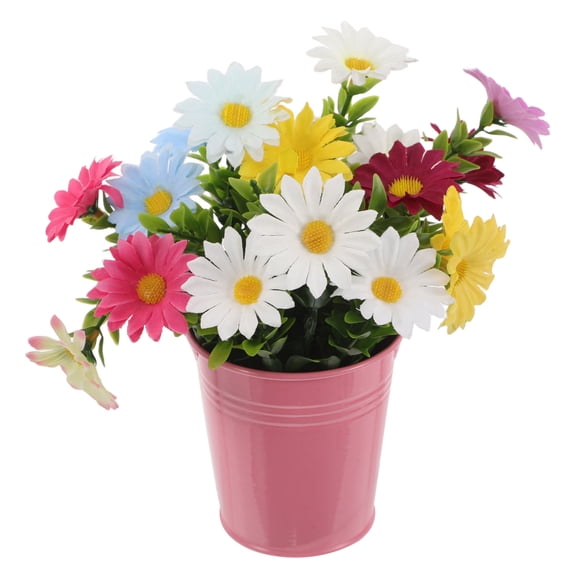 GAXIRE Artificial Plant Decoration Artificial Daisy Potted Plant Plastic Decorative Wedding Prop 1Pack