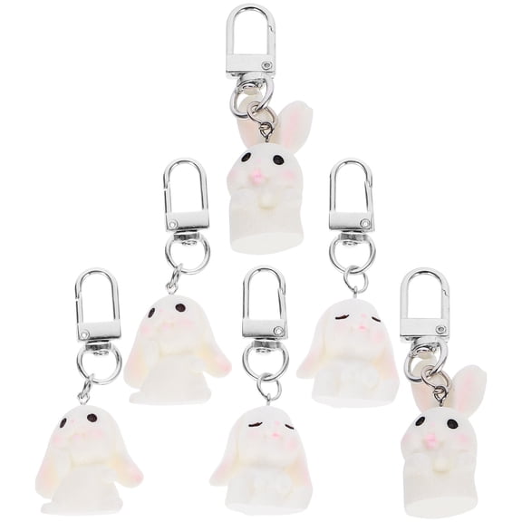 GAXIRE 6-Pack Cute Keychain Set, PVC Material, Adorable Animal Shape Accessories for Bags and Keys
