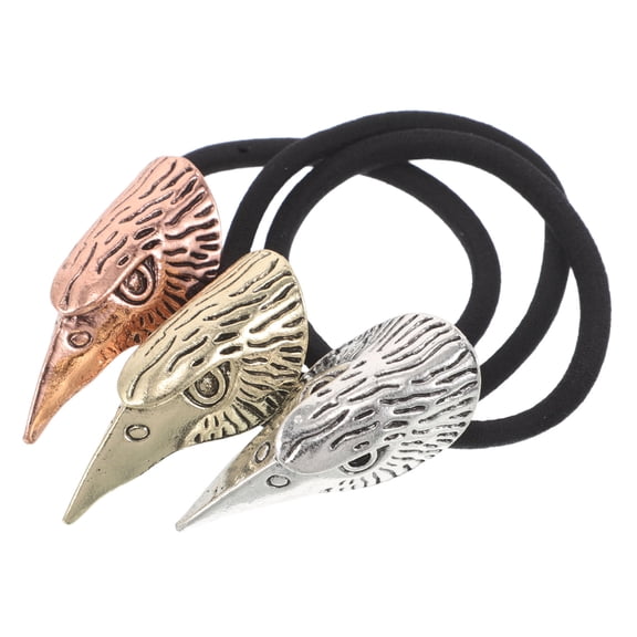 GAXIRE Assorted Color Skull Hair Accessories for Women's Elastic Ponytail Holders Unique Viking Style 3pcs