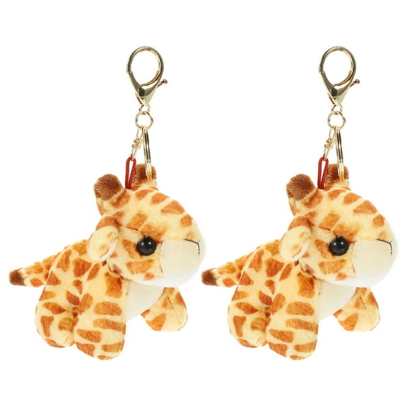 GAXIRE Backpack Key Pendant Giraffe Shape Purse Keychain Orange 2Pcs