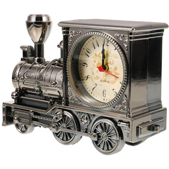 GAXIRE Battery Powered Alarm Clock Railway Engine Shape Timekeeping for Homeowners 1Pack