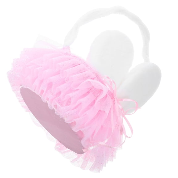 GAXIRE Beach Trips 1Pack Pink Plush Easter Bunny Flower Basket for Storage