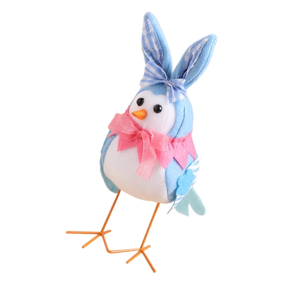 GAXIRE Bird Statues Figurines Blue Plush Bird Model Cloth 1Pack