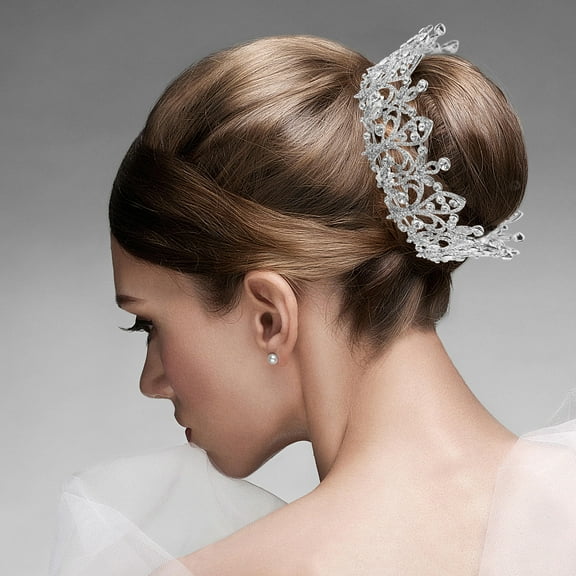 GAXIRE Bridal Jewelry for Special Occasions Full Crown Round 1Pack