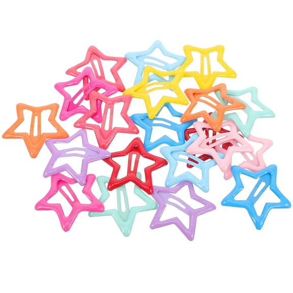 GAXIRE Candy Color Star Shaped Hair Barrettes 20Pcs Decorative Metal Clips For Girls And Teens