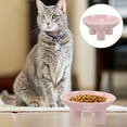 thumbnail image 1 of GAXIRE Cat Feeding Bowl 1Pack Pink Plastic Simple And Elegant 6.09X6.09X2.75In, 1 of 8