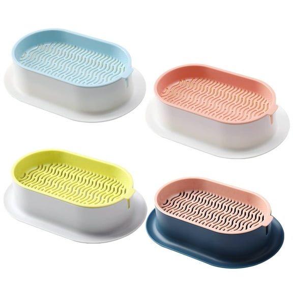 GAXIRE Cat Grass Planter 4-Pack Double-Layer Planting Box with Separate Compartments 18.9x12.3x4.5in for Indoor Gardening