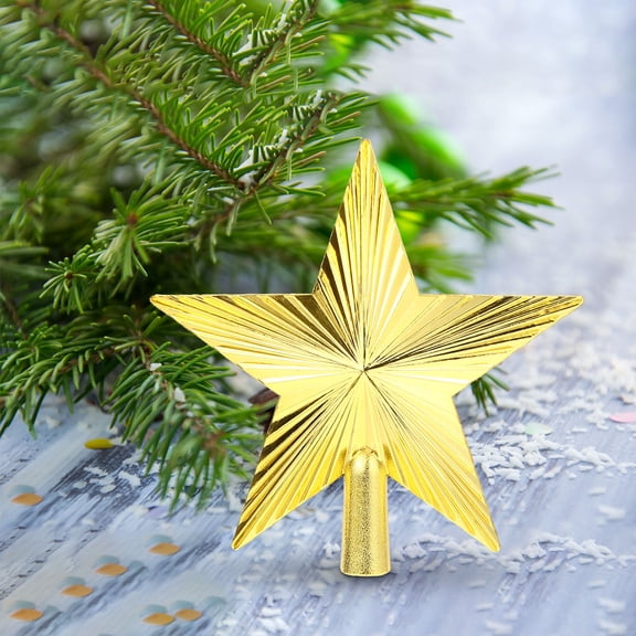 GAXIRE 2-Pack Golden Christmas Tree Star Ornaments, Holiday Decorations to Festive Atmosphere and Seasonal Home Decor