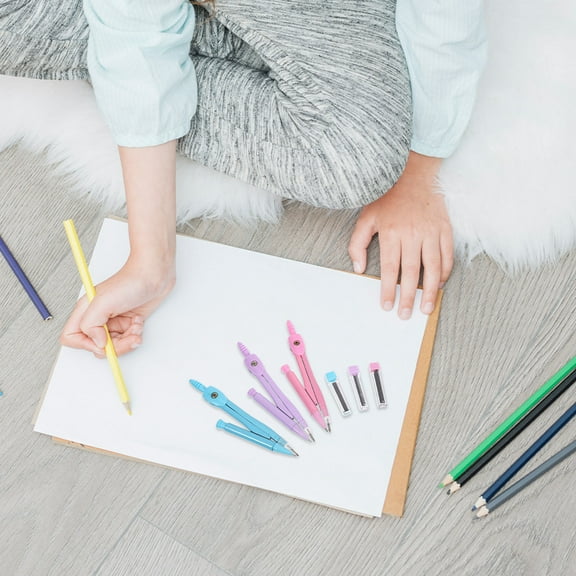 GAXIRE Circle Drawing Compass Set Stainless Steel Metal 3 Pieces Drafting Tool for Teaching