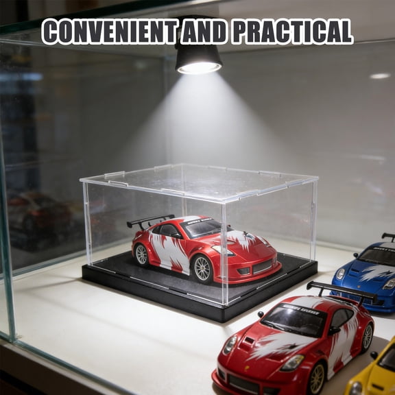 GAXIRE Clear Acrylic Showcase Display Case for Model Cars and Figurines Storage