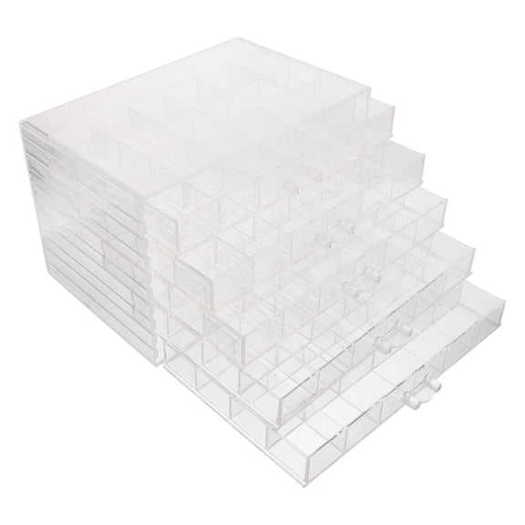 GAXIRE Clear Plastic Storage Organizer Box with 120 Stackable Compartments for Crystals and Small Items