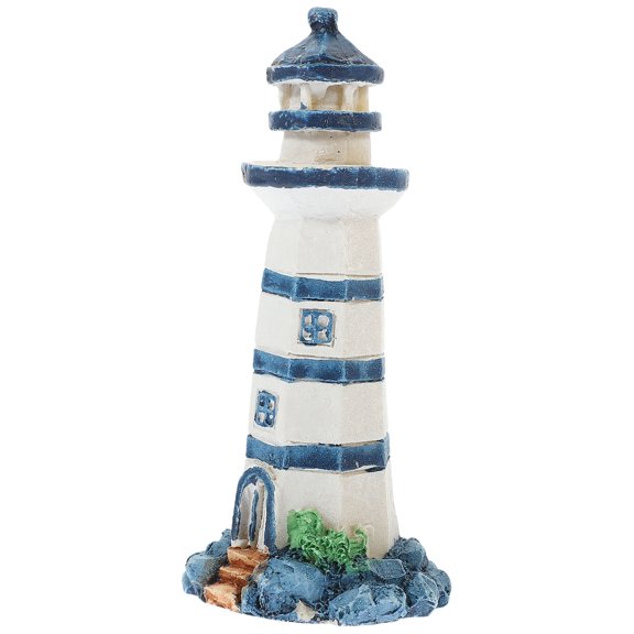 GAXIRE Coastal Resin Lighthouse Ornament Mediterranean Style Nautical Craft Decor