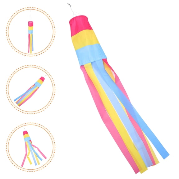 GAXIRE Colorful Polyester Windsock Flag for Outdoor Garden Yard Decor, Lightweight with Belt, 12.5 Inches