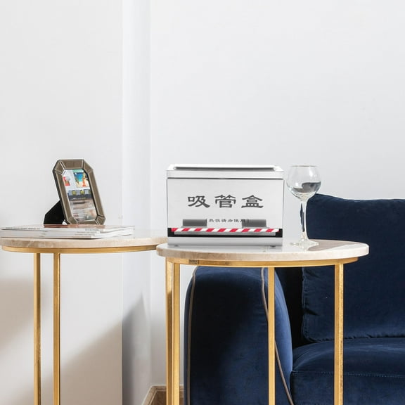 GAXIRE Compact Pressing Type Straw Dispenser Box with Non Slip Base for Restaurants and Outlets