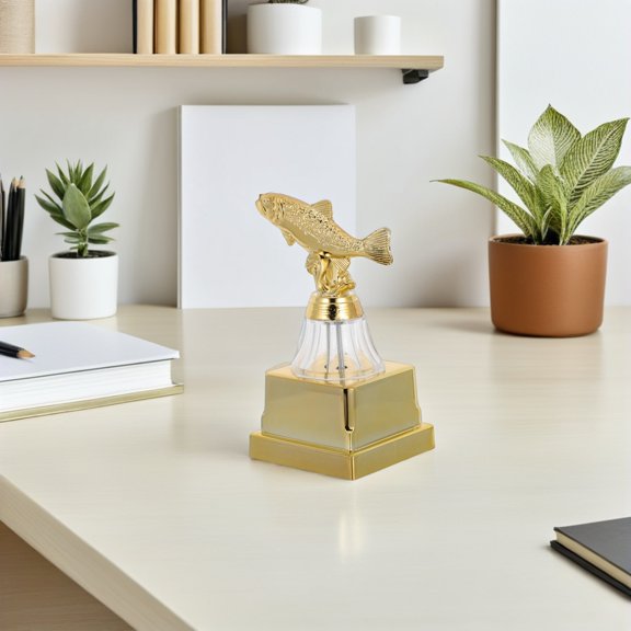 GAXIRE Compact Trophy for Fishing Competitions Durable Plated Gold Finish for Champion Recognition