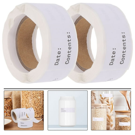 GAXIRE Convenient Removable White Food Labels for Storage and Canning Easy to Write Stickers