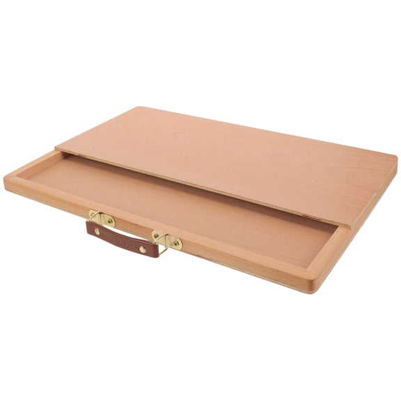 GAXIRE Lightweight Drawing Board with Brown Wood Storage Drawer for Students Outdoor Sketching and Art Supplies 1 Piece