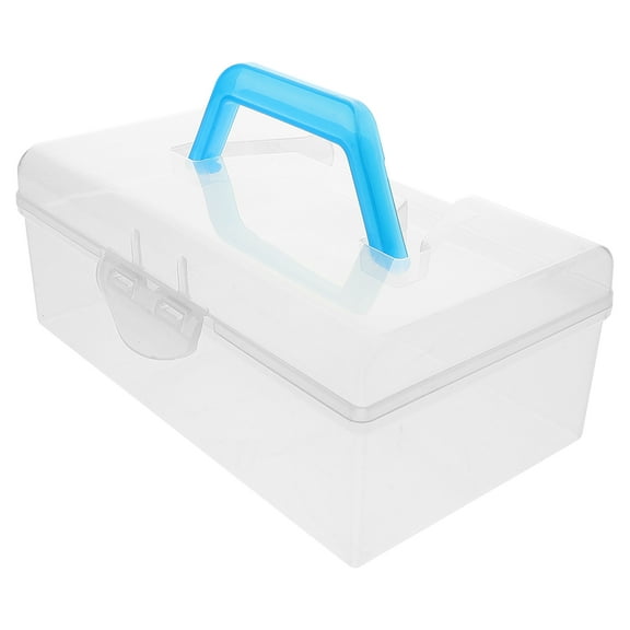 GAXIRE Plastic Tool Box with Handle Mahjong Box Transparent Plastic 1Pack