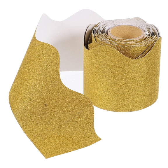GAXIRE Cuttable Plated Gold Bulletin Board Border Paper for Classroom Party and Blackboard Design