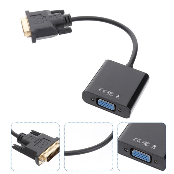 GAXIRE DVI Video Cable for Monitor, Black, 1 Piece, High-Speed Connector for Office and Home Use