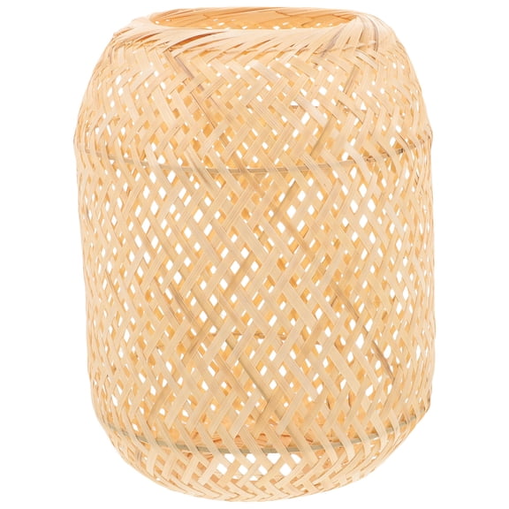 GAXIRE Decorative Bamboo Lampshade for Bedside Table Lamp with Softened Light Effect