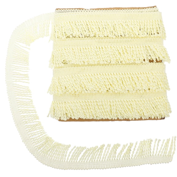 GAXIRE Decorative Curtain Fringe Trim in Beige for Craft Sewing and Sofa Cushion Edging