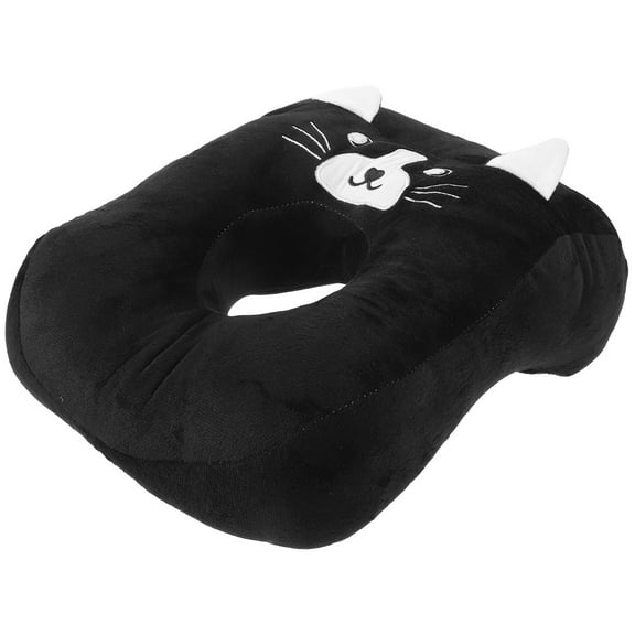 GAXIRE Black Desk Nap Pillow 1 Set Oval Plush PP Cotton Soft Support for Office Workers and Home Use