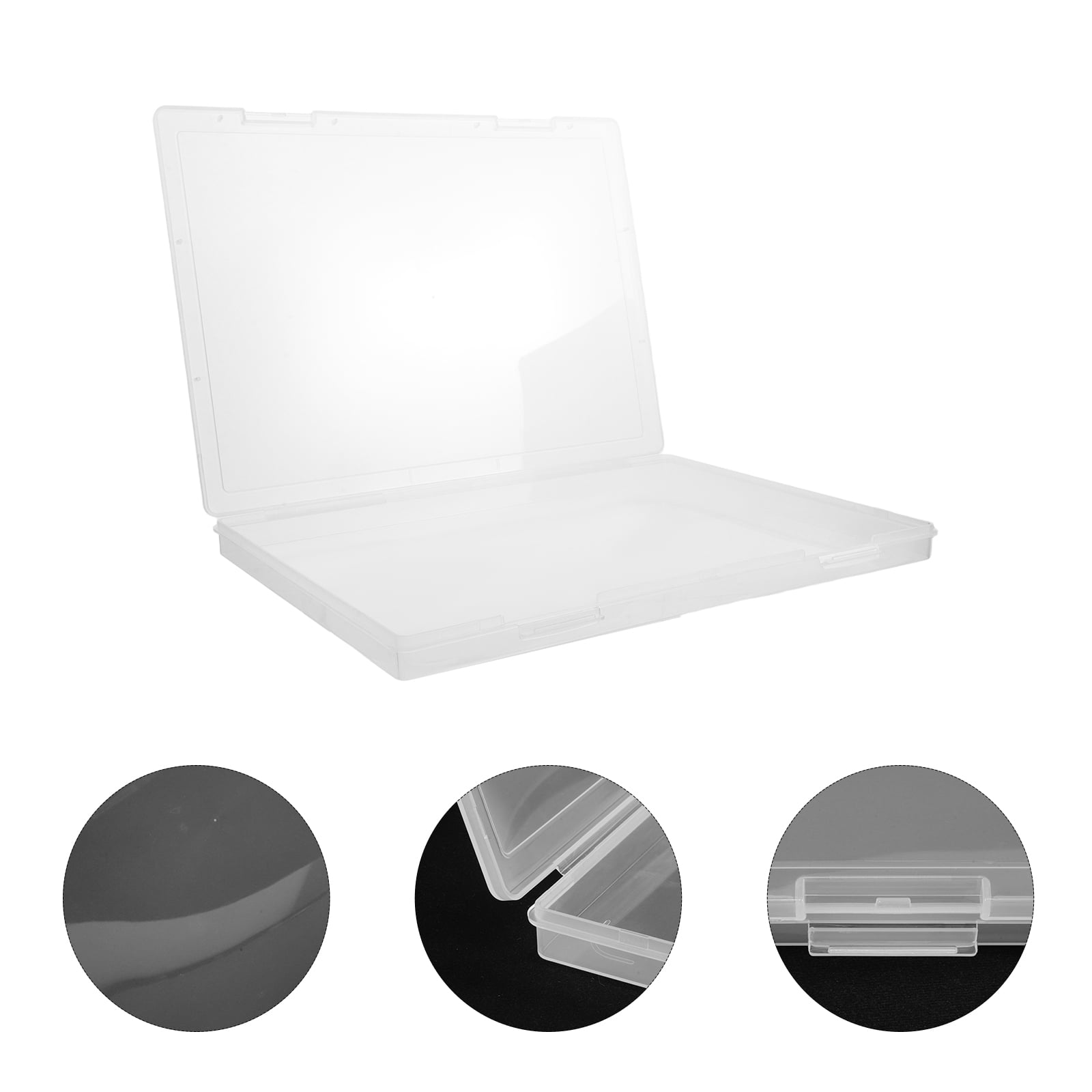 GAXIRE Document Box With Flip Lid Transparent PP Plastic Container For ...