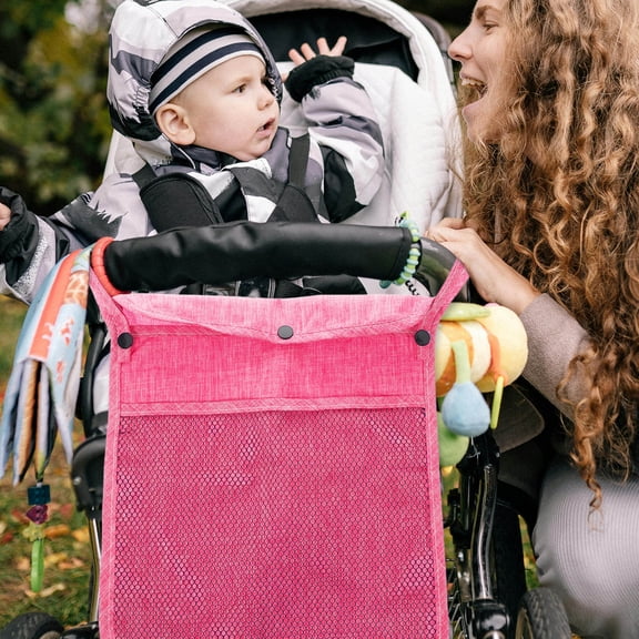 GAXIRE Double Stroller Organizer For Bob Linen Simple Appearance 1Pcs