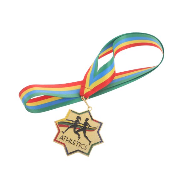 GAXIRE Running Medal with Ribbon and Engraved Design for Marathon and Race Winners