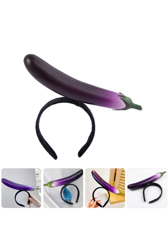 Eggplant Shaped Headband for All Ages 1Pack Multi Color Sponge Cloth Material Photo Prop Party Accessory