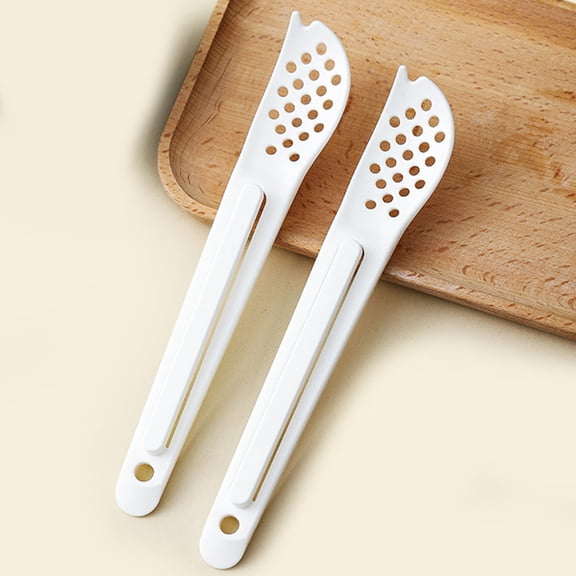 GAXIRE Ergonomic Plastic Slotted Spoon for Daily Use Convenient Storage White  Small Size Kitchen Gadget