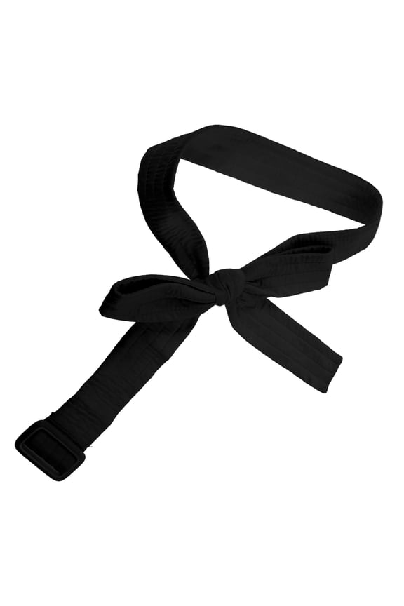 Fashionable Down Jacket Waist Belt Black Cloth Adjustable for Winter Coat and Dresses