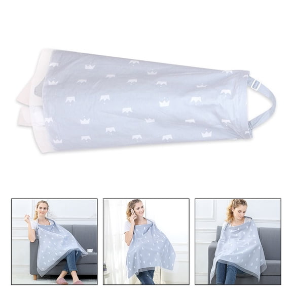 GAXIRE Grey Cotton Breastfeeding Cover Multi-Function Nursing Scarf for Moms, 1 Pack, Comfortable & Breathable