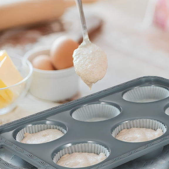 GAXIRE Flexible Grey Silicone Cake Pan Nonstick Baking Mold for Easy Cleaning, Kitchen Bakeware, Oven and Reusable