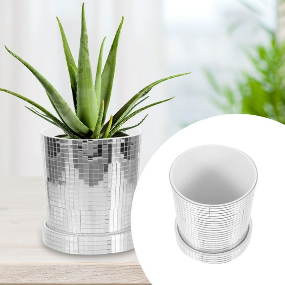 GAXIRE Indoor Flower Pot Disco Planter for Home Decoration, Modern Stylish Plant Container, 1 Set