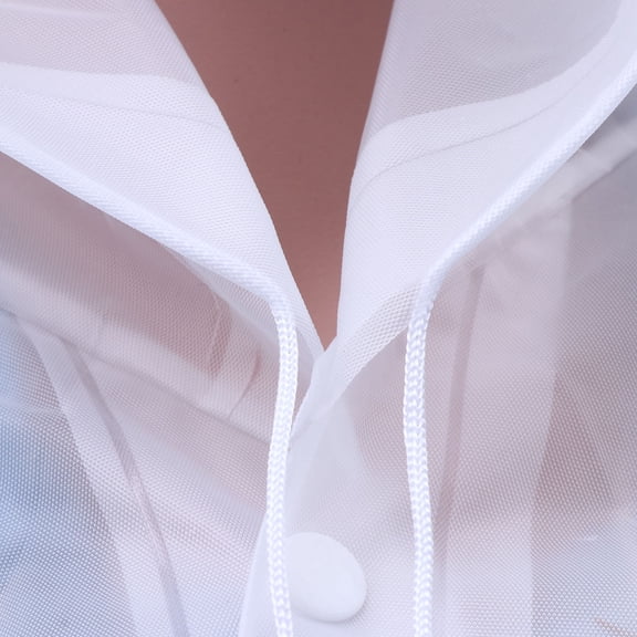 GAXIRE Transparent White EVA Foldable Rain Poncho for Outdoor Activities 1 Piece