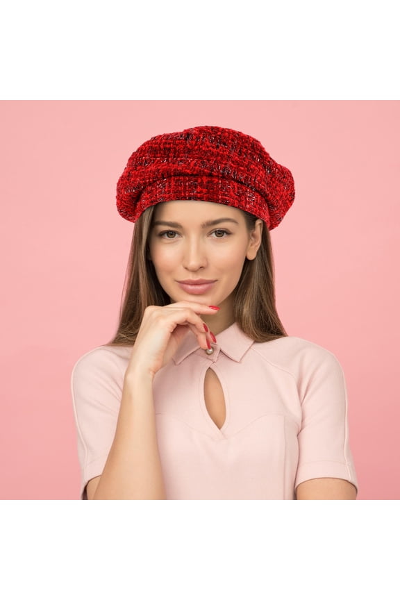 Vintage Red French Beret Hat for Women and Men, Stylish Fashion Accessory, Unisex Headwear