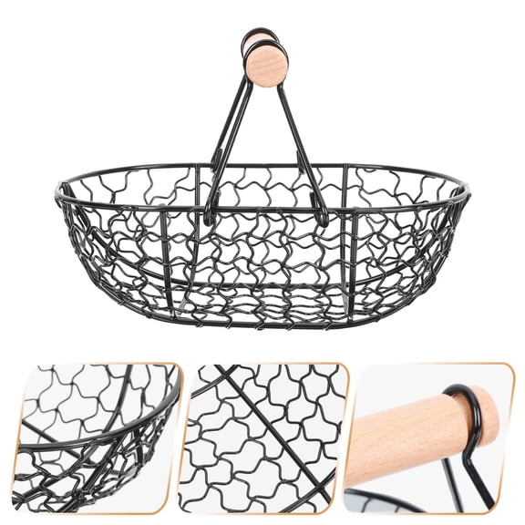GAXIRE Kitchen Fruit Basket Serving Tray Iron Snack Serving Household Users Outdoor Use 1Pcs