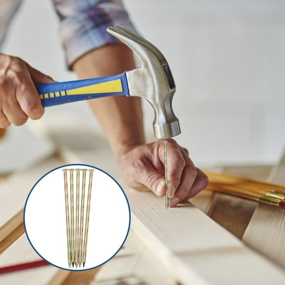 GAXIRE 20PCS Carbon Steel Spiral Deck Nails Spike Anchors for Outdoor Wood Projects and Construction