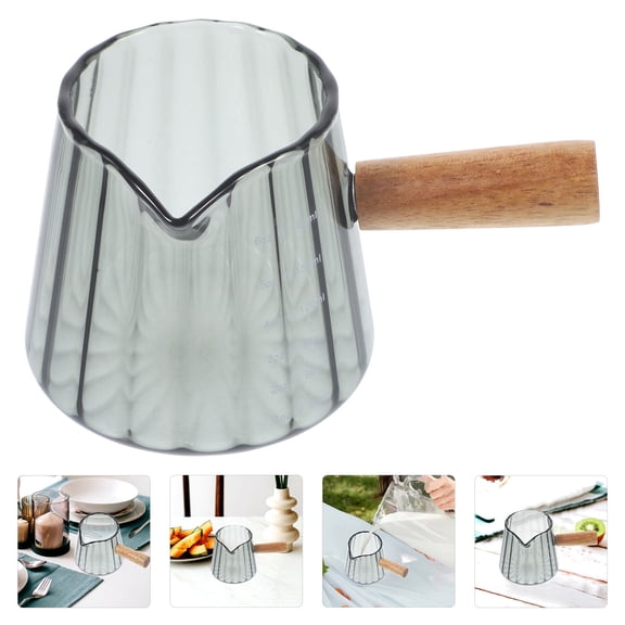 GAXIRE Glass Milk Pitcher Heat Resistant Handle Design For General Users 1Pcs
