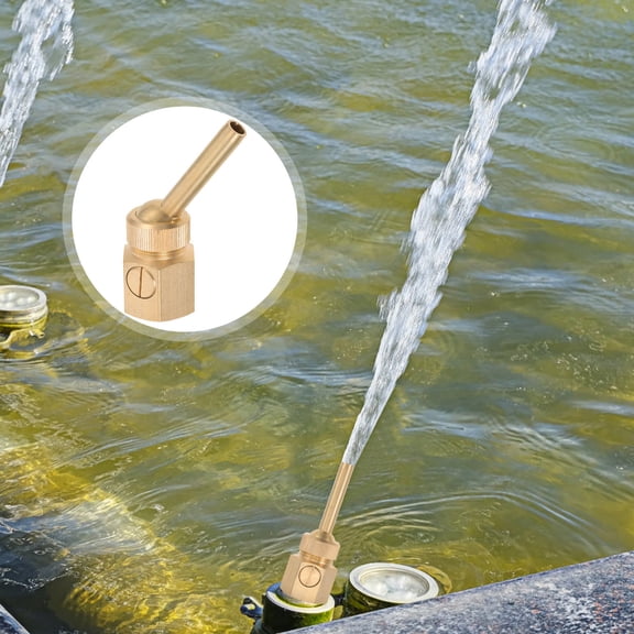 GAXIRE Golden Brass Fountain Nozzle for Water Gardens Adjustable Angle Clear Laminar Flow Spray Head