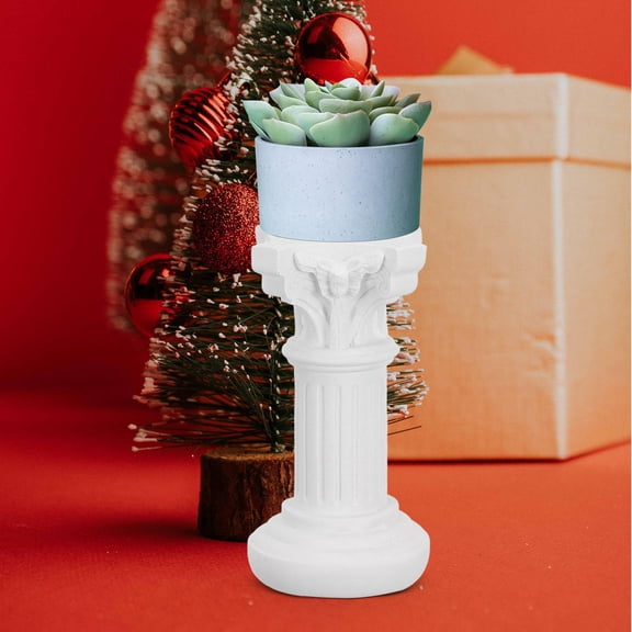 GAXIRE Greek Column Figurine White Resin Decoration 1Pack for Home Decor