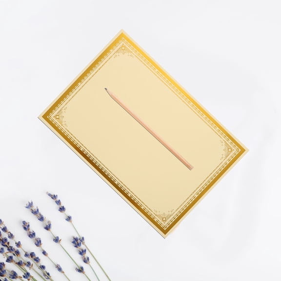 GAXIRE HONMEET 30Pcs Diploma Certificate Paper Golden Color A4 Format for Graduation Or Employee Recognition