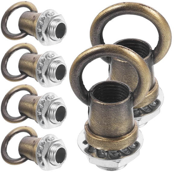 GAXIRE Zinc Alloy Iron Ceiling Hooks Chocolate M10 Threaded Safe Hanging Loop 6Pcs