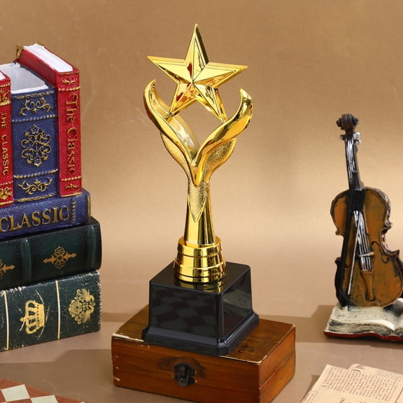 GAXIRE Golden Plastic Star Trophy Unique Design for Sports and Decor