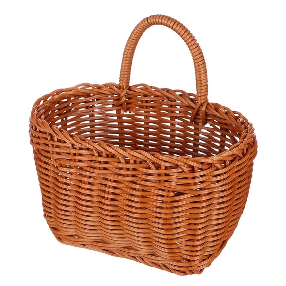 GAXIRE Brown Hanging Wicker Basket for Vegetable Storage, Space-Saving PP Material, and Practical 1 Piece