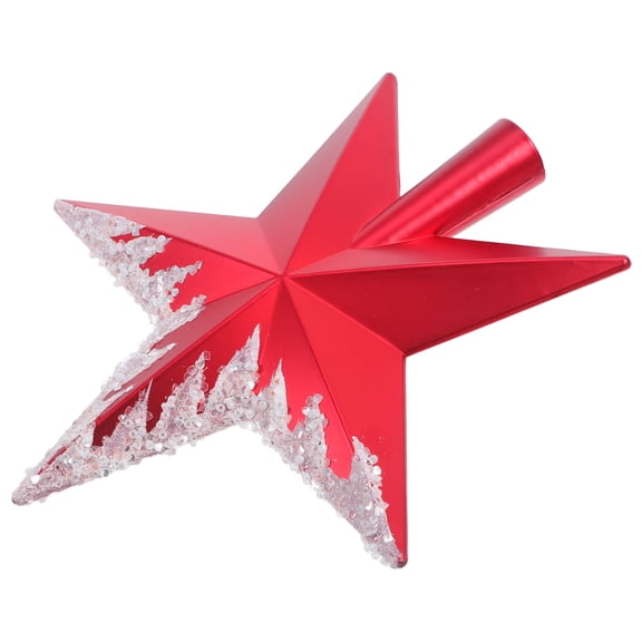 GAXIRE Multi-Color Glitter Star Christmas Tree Topper with Design, ABS Material Holiday Decoration