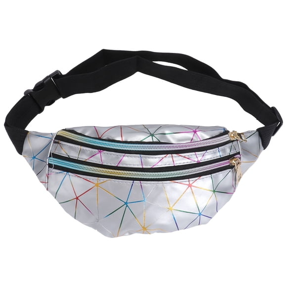 GAXIRE Holographic Waist Bag PU Shiny Security for Travel 1Set