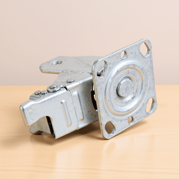 GAXIRE Heavy Load Caster Bracket Steel Rotatable Wheel Support Plated Silver